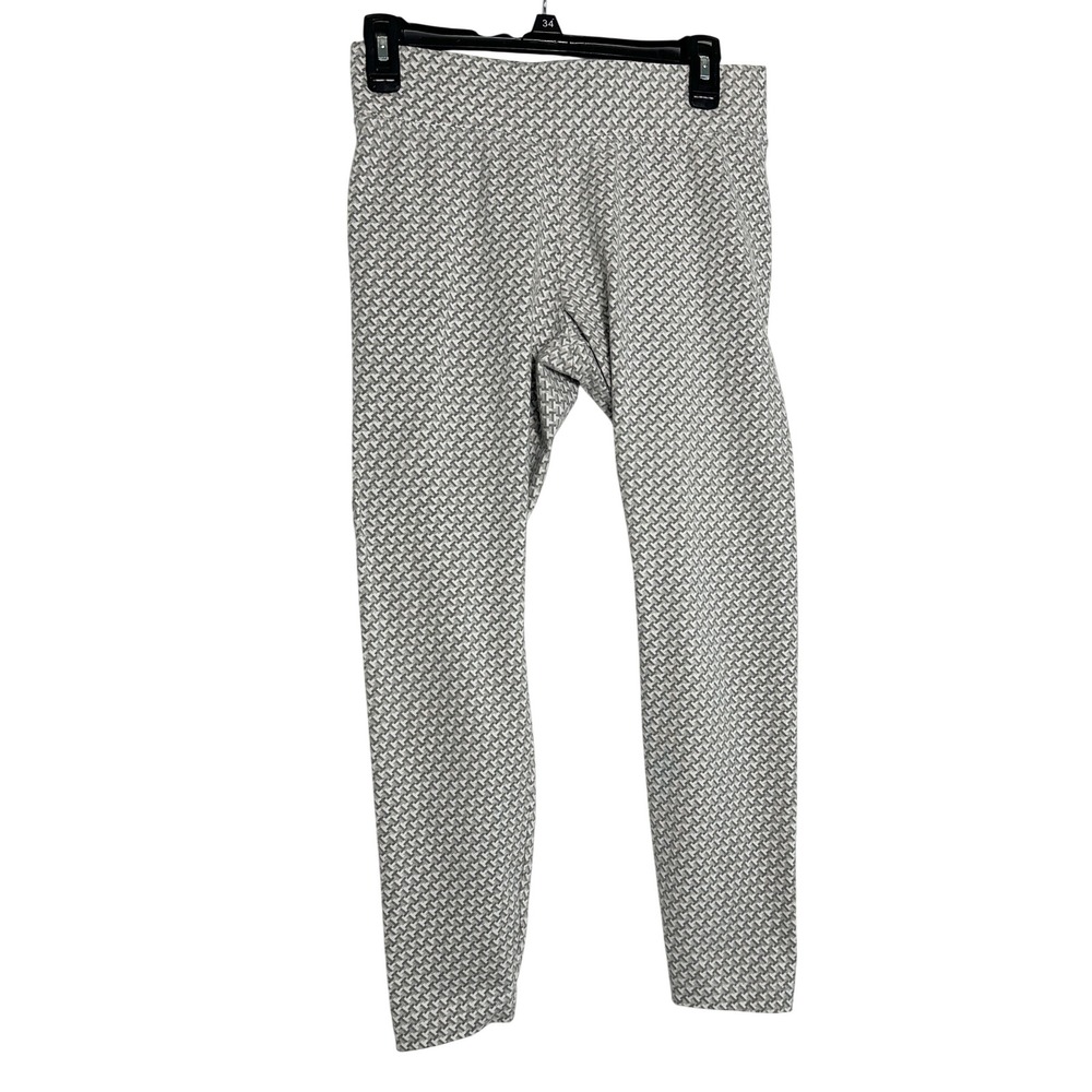 Tommy Hilfiger Women's Geometric Print‎ Leggings Size Medium Gray White